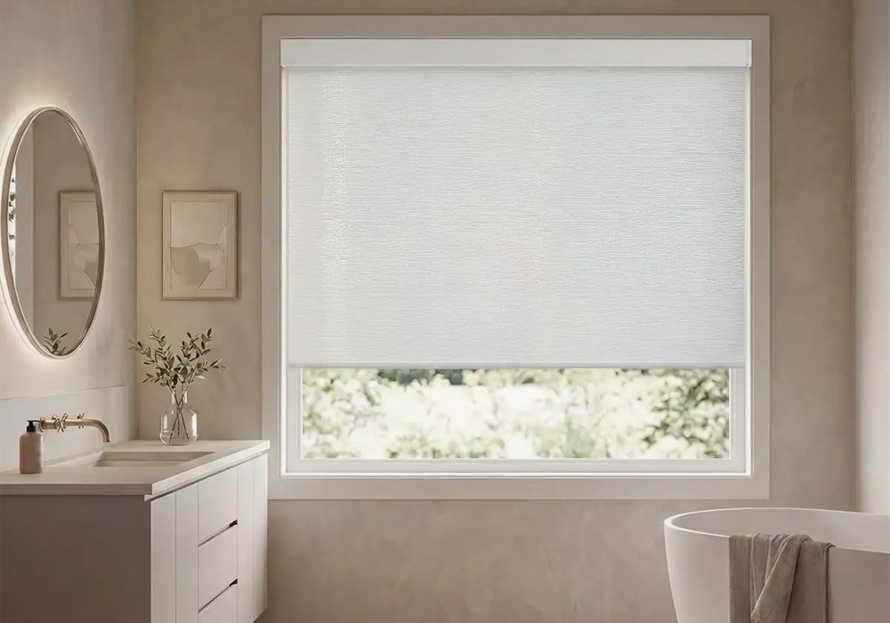 Linen Solid Motorized Roller Shades
