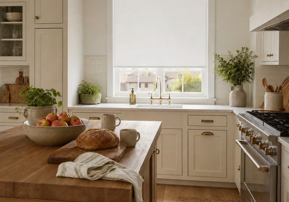 Solstice Light Filtering Motorized Roller Shades