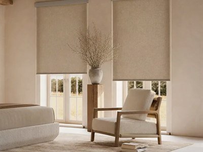 Terra Woven Textured Motorized Roller Shades detail view 3