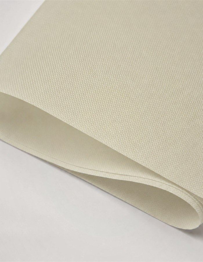 Shade fabric samples fanned out on a table