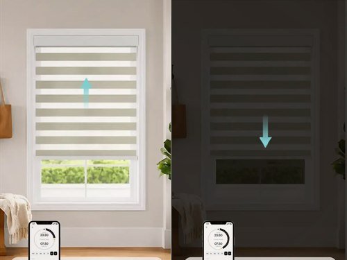Bedrooms with motorized shading